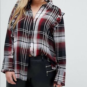 Flannel with ruffle detail